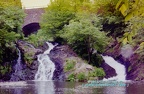 1990, Elzbach-Wasserfall in der Eifel - Analogfoto