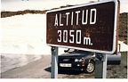 Altitud 3050 m, am Mulhacen, höchster Strassenpunkt der Tour über die Iberische Halbinsel, 1988